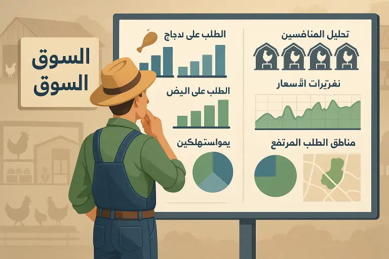 تحليل السوق قبل البدء في دراسة جدوى مشروع تربية الدجاج