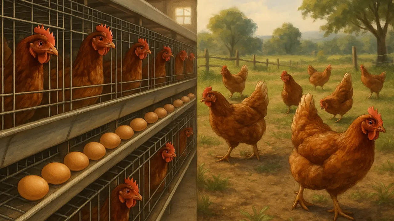 تربية الدجاج في الأقفاص أم الأرض؟ الفرق وأيهما أفضل للمبتدئين