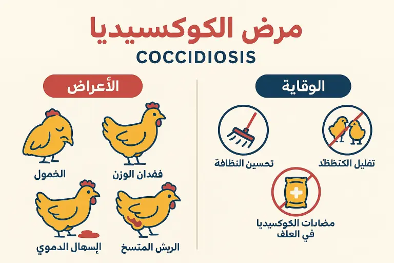 4. الكوكسيديا (Coccidiosis)